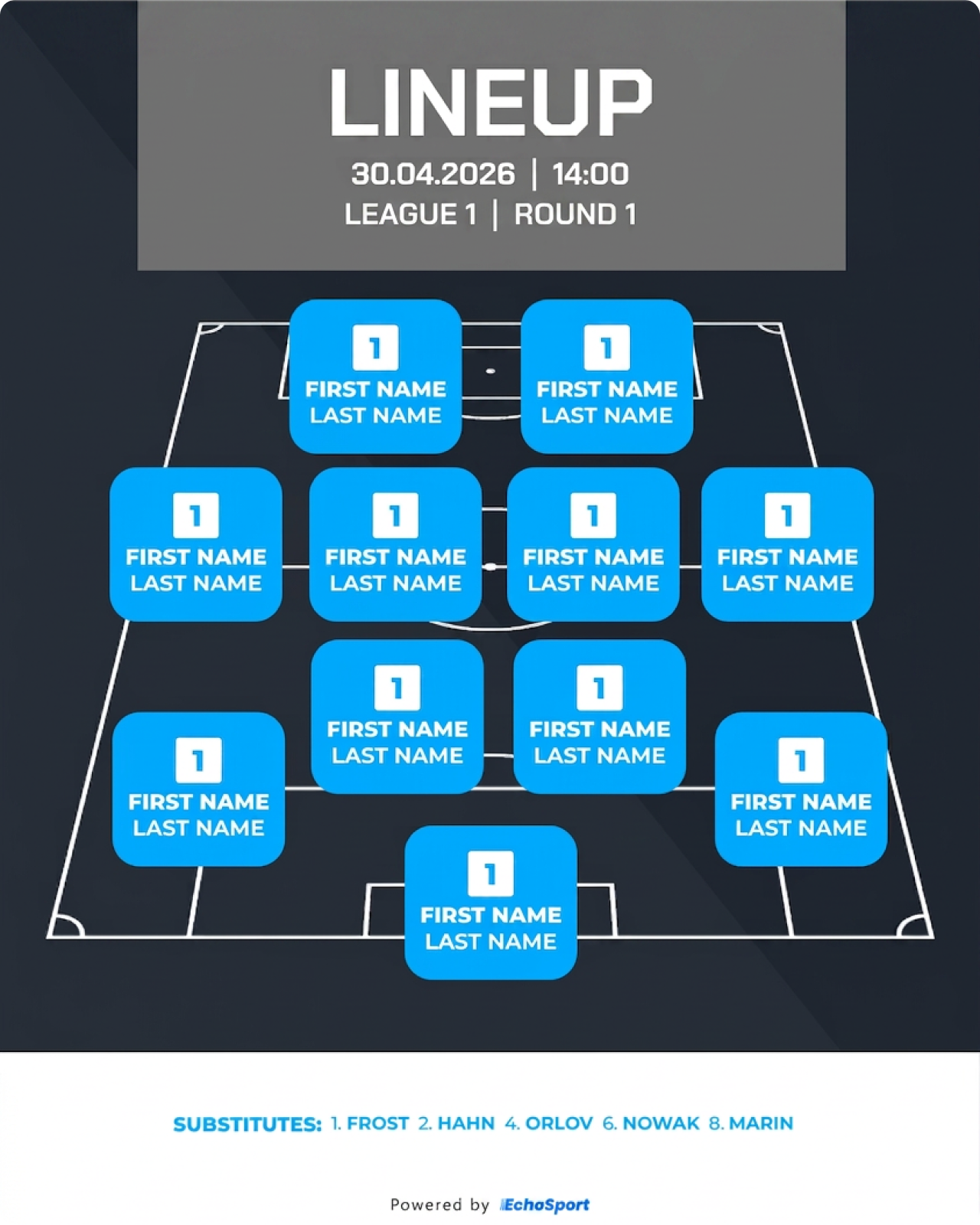 Match lineup graphic